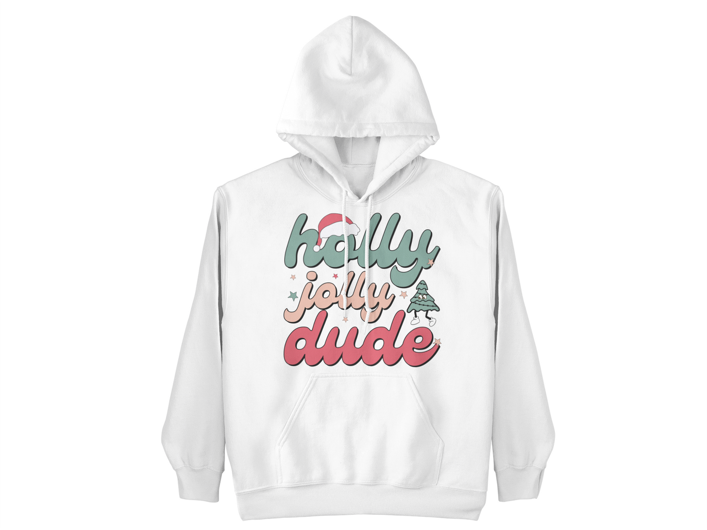 holly jolly dude christmas hoodie