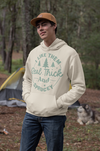 Real Thick and Sprucey christmas hoodie