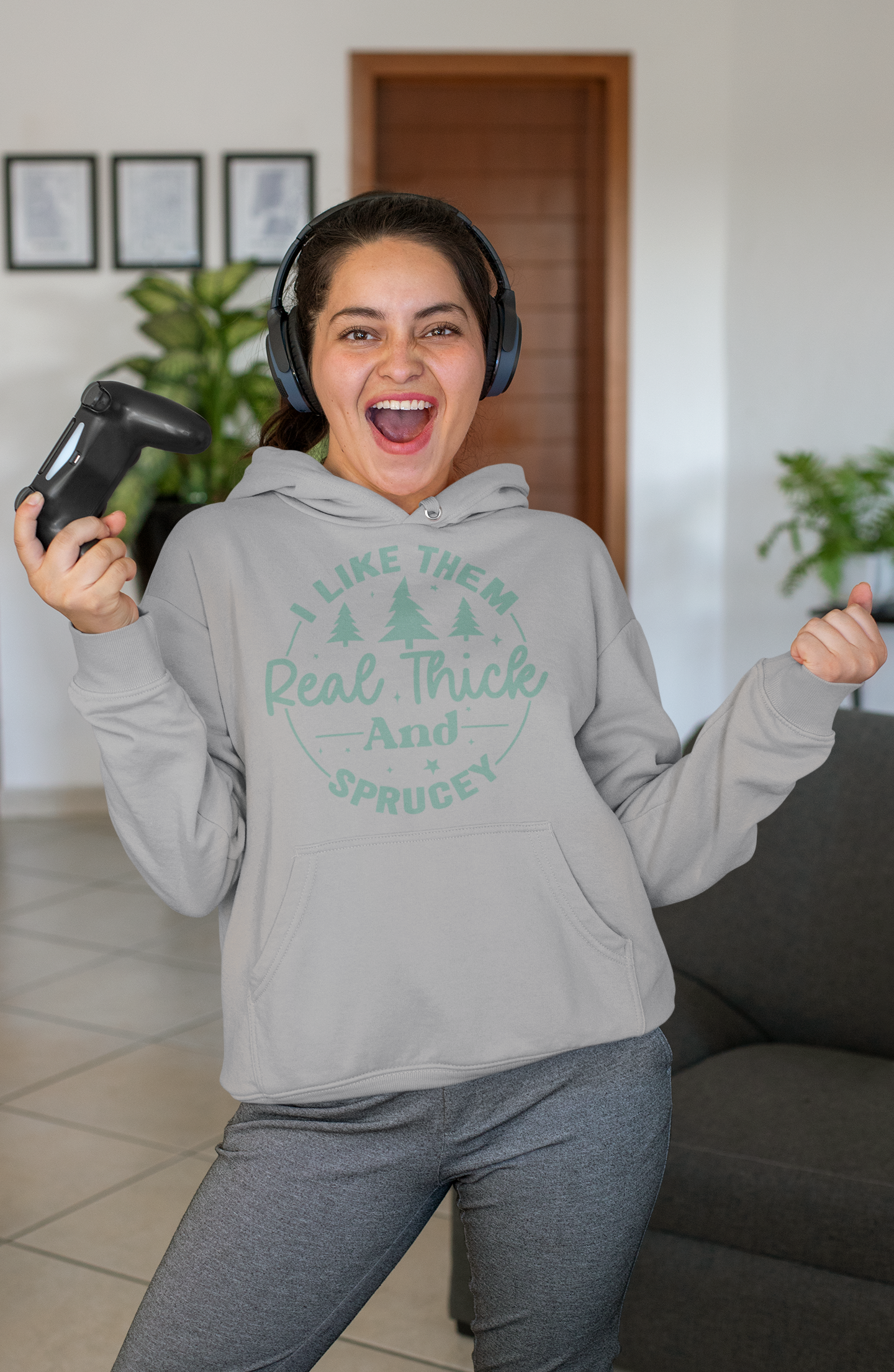 Real Thick and Sprucey christmas hoodie