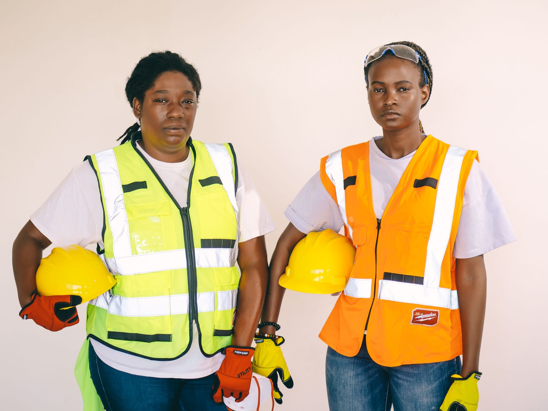 Construction crew in hi-vis safety vests