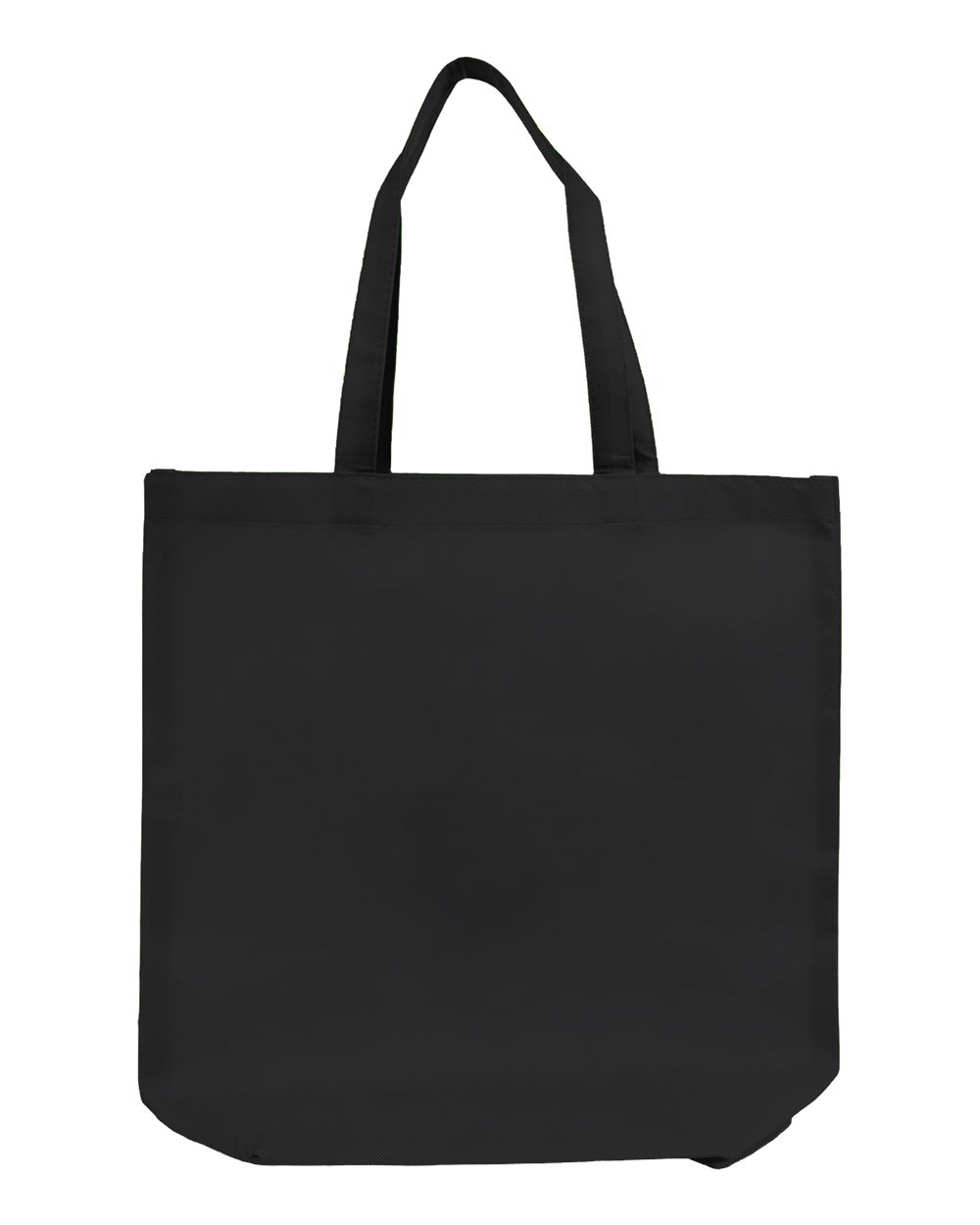 Q-Tees Q1251 Non-Woven Gusset Bottom Tote in Black