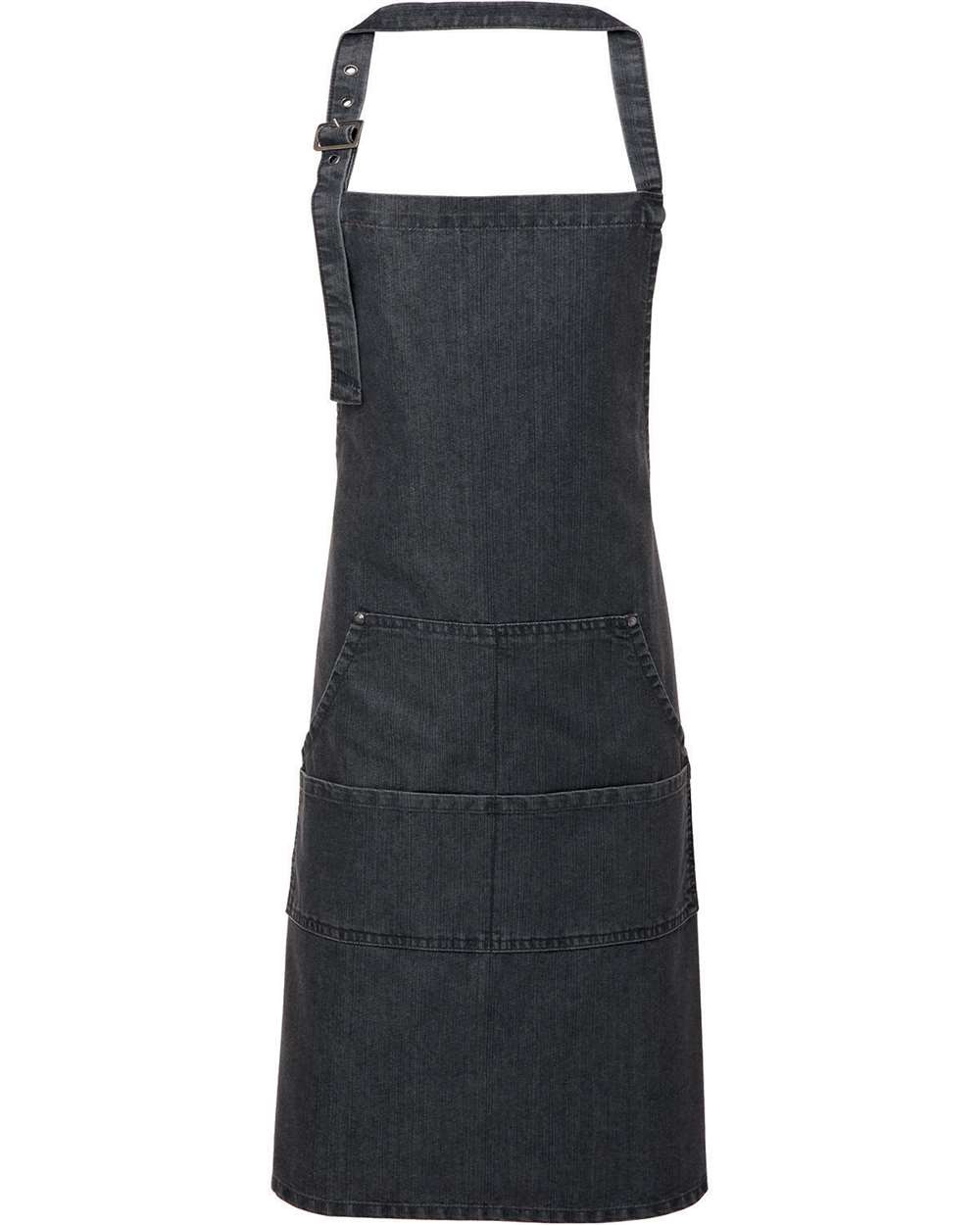 Artisan Collection by Reprime RP126 Jeans Stitch Denim Bib Apron in Black Denim