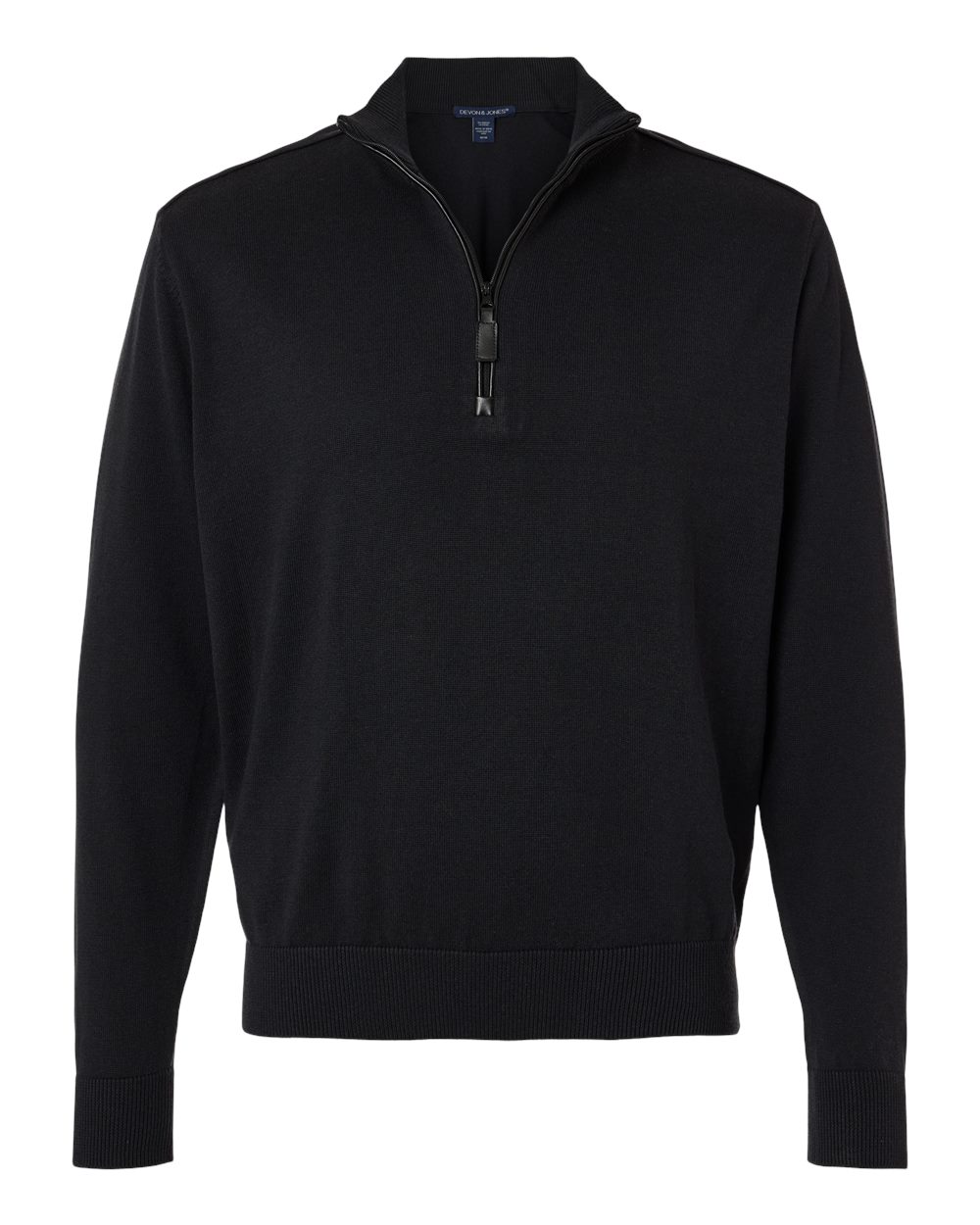 Devon & Jones DG446 Men's New Classics Quarter-Zip Sweater in Black