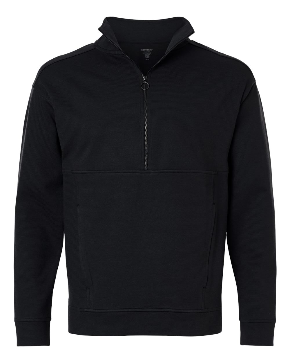North End NE220 Men's Mantra Half-Zip Ottoman Pullover in Black