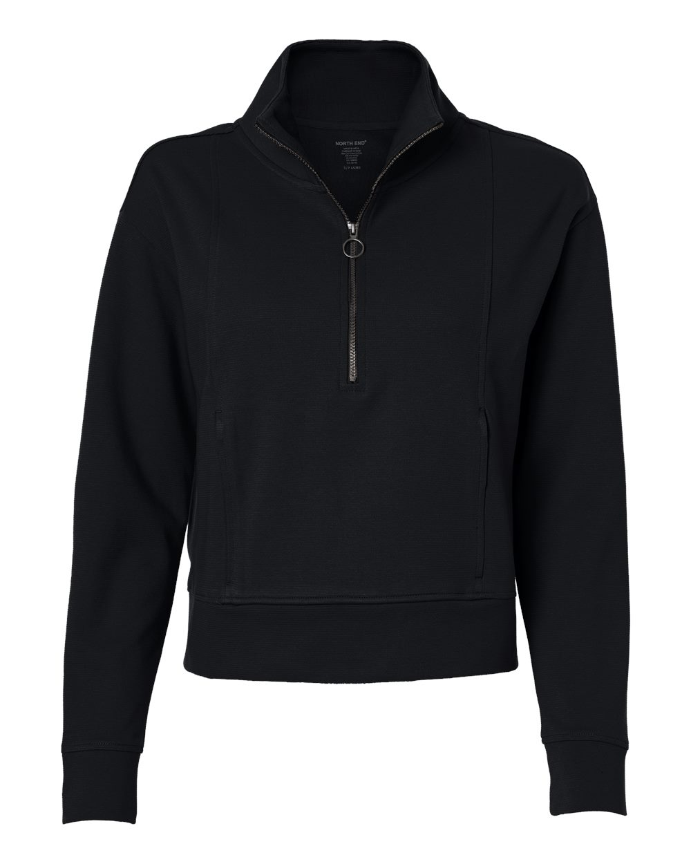 North End NE220W Women's Mantra Half-Zip Ottoman Pullover in Black